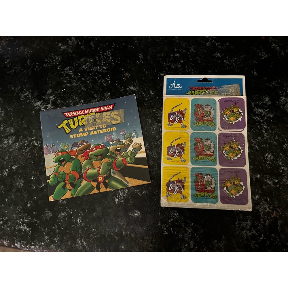 TMNT Arts Sticker Sheet + Booklet Stump Asteroid Vintage 90s Lot
